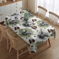 thumbnail image 2 of White Highland Cow Hat Leaf Pattern Rectangle Tablecloth 60"x84",Waterproof Polyester Rectangle Table Cloth, Wipeable Spillproof Polyester Tablecloth for Dining, Camping, Indoor and Outdoor, 2 of 5
