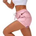thumbnail image 4 of LEKWK Running Shorts for Women with Liner High Waisted Drawstring Shorts with Zipper Pockets Quick Dry Slim Fit Comfy Workout Shorts for Summer Athletic Gym Yoga, 4 of 9