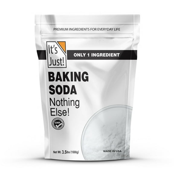 It's Just - Baking BDF32 Soda, 100% Pure Sodium Bicarbonate, Food Grade, Non-GMO, Made in USA, Cooking, Baking (3.5 Pound)