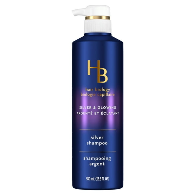 Hair Biology Purple Violet Silver Shampoo For Gray or Blonde Brassy Color Treated Hair, Fights Brassiness and Replenishes