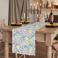 thumbnail image 3 of Blue Spring Floral Cotton Linen Table Runner for Dining Kitchen, Elegant Farmhouse Flowers Birds Watercolor Wedding Outdoor Party Tablerunners, Dresser Scarf Coffee Tablecloth Runners 13x60 Inches, 3 of 9