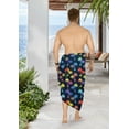 thumbnail image 2 of HAPPY BAY Men's Bath Trunk Swimsuits Sarong Pareo Wrap One Size Palm Tree, Blue Summer Vacation Aloha, 2 of 5