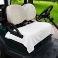thumbnail image 2 of Golf Cart Seat Covers for 2 Seater, White Soft Microfiber Cart Seat Towel Blanket, Modern Minimalist Pure Soild Color Absorbent Breathable Non Slip Bench Seats Protector for Golf Course 51"x31", 2 of 9