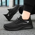 thumbnail image 3 of Fashion Sneakers for Men, Lightweight Breathable Walking Shoes for Men, Casual Comfortable Mens Running Shoes Athletic Jogging Gym, Black, 3 of 7