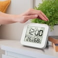 thumbnail image 2 of Digital Bathroom Shower Timer, Kitchen Wall Clock with Alarm, Waterproof Timer Indoor Thermometer Hygrometer for Shower, Cooking, Makeup White, 2 of 9