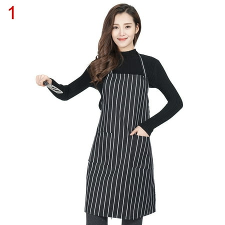 

Adjustable Bib Apron for Cooking Baking Durable Waiter Cook Backless Striped Pepper Pattern Apron New