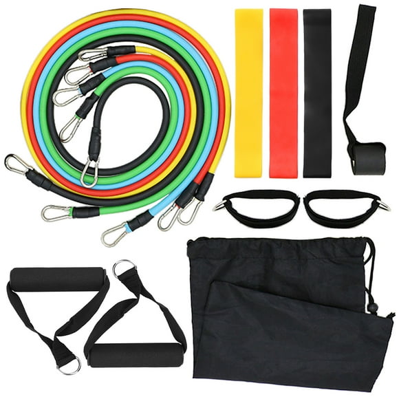 Amdohai Ensemble de 14 Bandes de Résistance Entraînement Mise en Forme Exercice Bandes Tubulaires Corde à Sauter Ancre de Porte Sangles de Cheville Poignées Coussinées Résistance en Forme de 8 Ba