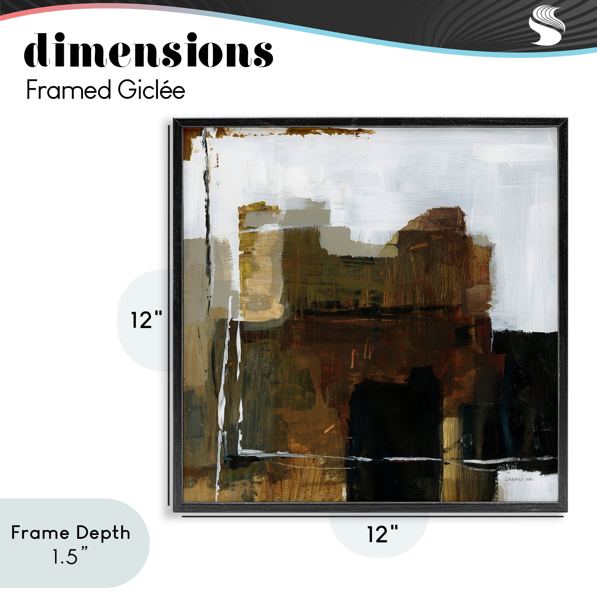 Stupell Industries Natural Abstract Earth Tones Black Framed Giclee Art, design by Danhui Nai