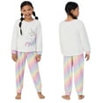 thumbnail image 2 of Saint Eve Kids Pajama Set, Soft Fleece Animal Print Long Sleeve PJs - White Unicorn, 2 of 5