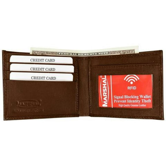 RFID Blocking Men's Leather Slim Bifold Wallet with BOX RFID1160 BOX