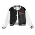 thumbnail image 6 of Staki Girls Christmas Long Cardigan Hoodies Girls Christmas Baseball Jacket – Kids Printed Varsity Bomber Jacket with Pockets(Black,13-14 Years), 6 of 7
