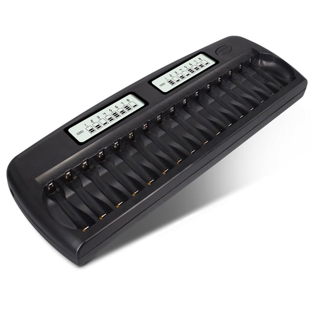 Para El Cargador de Batería Inteligente Universal PL-NC31 DOS Pantalla Lcd de 3 Pulgadas, Cargador Inteligente Rápido Con 16 Ranuras de Batería para 1.2V Ni-Mh Ni-Cd aaa aa