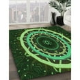thumbnail image 3 of Ahgly Company Machine Washable Indoor Rectangle Transitional Dark Forest Green Area Rugs, 7' x 9', 3 of 7