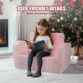 thumbnail image 5 of VEVOR Kids Couch, 2-in-1 Toddler Chairs Comfy, Toddler Couch Sofa Bed Fold Out, Convertible Sofa to Lounger, Kids Chair Seat Playroom Furniture for Kids Girls  Boys, Pink, 5 of 10