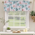 thumbnail image 2 of Green Red Coral Curtain Valances for Windows, Kitchen Valance Window Treatments Panel 2 Pack, Coastal Nautical Summer Beach Rod Pocket Short Curtains for Bathroom Bedroom 42 x 12 Inch, 2 of 8