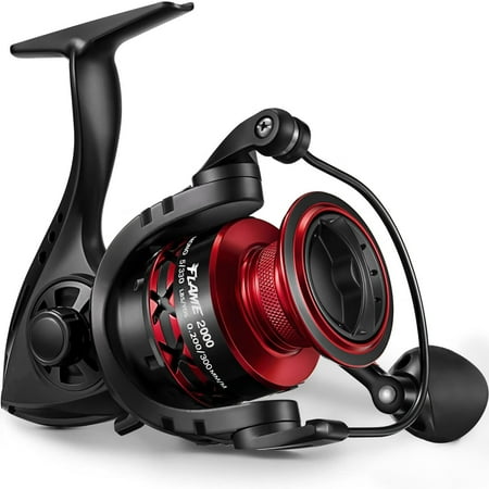 Flame Spinning Reels Lightweight 9+1BB Ultra Smooth Spinning Fishing Reels 19.8LBs Max Drag 2000 3000 4000 5000 Series Red & Blue