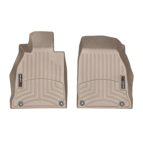 WeatherTech Custom Fit FloorLiners compatible with 4515881Â - 1st Row (Driver & Passenger) Tan