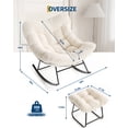 thumbnail image 2 of Oversized Papasan Rocking Chair with Footrest, 350Lbs Capacity Indoor/Outdoor Rocker, Metal Frame & Waterproof Cushion, Adjustable Patio Lounge Chair Rattan Egg Rocker, 2 of 7