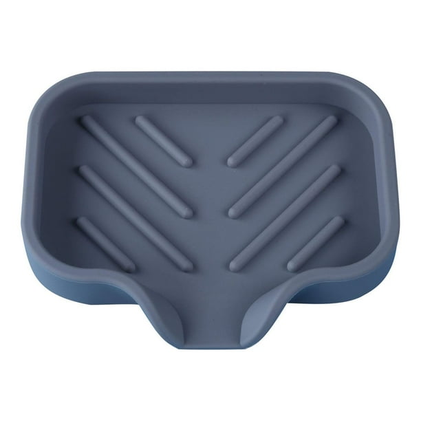 Fiudx Esponja de Jabón de Gel Suave, Silicona Resistente Al Calor, Diseño Elegante, Antiacumulación de Agua, para Cocina y Baño, Bandeja de Jabón Multiusos, 12,2 X 8,1 X 1,6 Cm, 1 Paquete