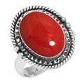 thumbnail image 1 of 925 Silver Ring For Women - Teens Red Stone Stone Silver Ring Size 10.5 October Birthstone Simple Silver Ring Size 10.5 Gift For Women On Valentine's Day 925 Gemstone Silver Jewelry, 1 of 5