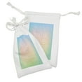 thumbnail image 2 of Saying Fabric Pouch Set of 2, Design of Daily and Uplifting Morning Motto on an Ombre Inspired Background, Small Drawstring Bag for Toiletries Masks and Favors, 9" x 6", Multicolor, by Ambesonne, 2 of 2