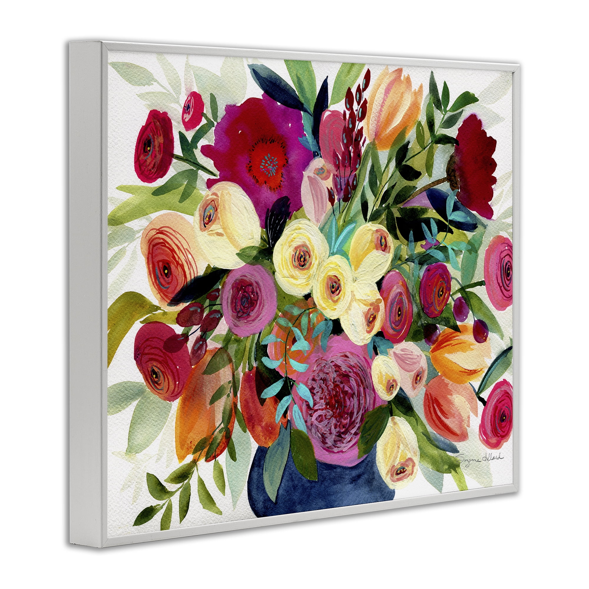 Stupell Industries Morning Joy Bouquet White Framed Giclee Art, design by Suzanne Allard