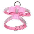 thumbnail image 4 of New Pink Cute Pet Chest Harness Rhinestone Bow Small Dog Traction Rope Walking Cat Chest Harness Cat Accessories Dog Collar (deep purple S), 4 of 7