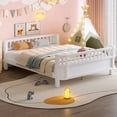 thumbnail image 2 of Bellemave Full Size Bed Frame, Full Montessori Bed with Safety Guardrails and Detachable Fence, Wood Full Daybed Frame, Low Profile & Rounded Corners Design, White, 2 of 8