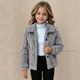 thumbnail image 5 of Cethrio Girls Fleece Jacket, Long Sleeve Warm Collared Button Front Winter Outerwear Size 11-12 Years Gray, 5 of 6