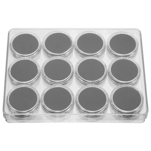 1 juego de vitrina para gemas, caja de almacenamiento de diamantes sueltos, tapa transparente, soporte para gemas