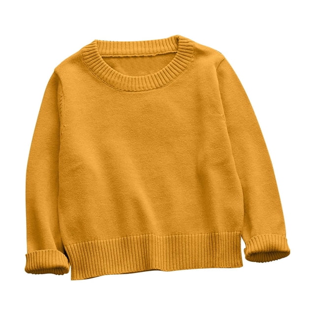 YUTK Ensembles pour Tout-Petites Fille en Liquidation Mode Fille et Garçon Chandail à Col Roulé Chaud à Manches Longues Décontracté pour Enfants Épaissi par-Dessus Orange