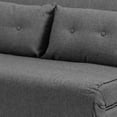 thumbnail image 2 of 48 Inch Modern Sofa Futon Bed, Fabric Lumbar Pillow, Piped Stitching, Gray, 2 of 5