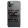 thumbnail image 1 of DistinctInk Clear Shockproof Hybrid Case for iPhone 11 (6.1" Screen) - TPU Bumper Acrylic Back Tempered Glass Screen Protector - Beard - I Make the Rules, Do What I Want, 1 of 1