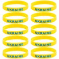 thumbnail image 1 of Pulsera de la bandera nacional de Ucrania, 10 piezas Pulseras de silicona suave nacional del país de Ucrania Pulseras de Ucrania Rendimiento probado, 1 of 8