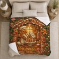 thumbnail image 5 of Whimsical holiday cottage Baker Scene Festive Holiday Kitchen, Festive Holiday Scene, Warm Flannel Blanket for Living Room and Family Room, Art Lovers Christmas Gift, Festive Home Decor, 5 of 9