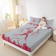 thumbnail image 4 of Homewish Grey Red Baseball Bed Sheets for Teens, Vintage American Sports King Sheets, Cartoon City Print Sheet Set, Breathable Home Decor, 4-Piece, 4 of 7