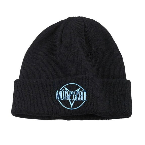 Motley Crue Pentagram Logo Embroidered Cuff Beanie Black | Officially Licensed Merchandise