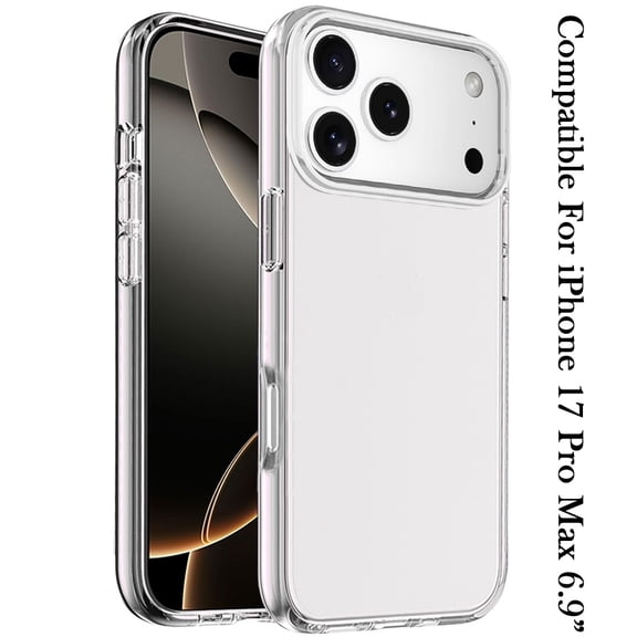 XPM for Apple iPhone 17 Pro Max Phone Case, Transparent Shock Absorption PC   TPU Rubber Gel Thick 3mm Hybrid Silicone Slim Fit Back Cover for Apple iPhone 17 Pro Max (6.9") (Clear)
