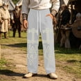 thumbnail image 2 of CONZONE Men's Baggy Viking Sweatpants Wide Leg Sweat Pants for Men Trendy Elastic Waist Drawstring Norse Mythology Graphic Y2K Soft Casual Joggers Pant With Pockets, 2 of 4