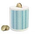 thumbnail image 2 of Blue and White Piggy Bank, Retro Modern Pattern with Square Shapes Pastel and Geometric, Ceramic Coin Bank Money Box for Cash Saving, 3.6" X 3.2", Blue Pale Blue and White, by Ambesonne, 2 of 4