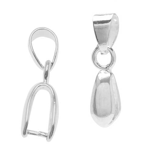 Beadalon Pinch Bail Pendants – 22mm (0.87"), Silver Plated, 72-Pack For Jewelry Making