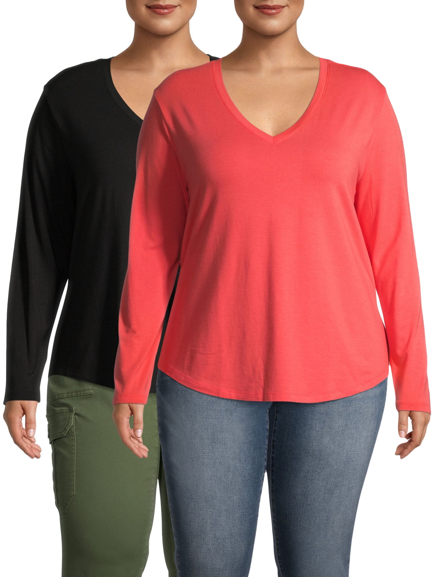V-Neck T-Shirt. 2-Pack Bundle 