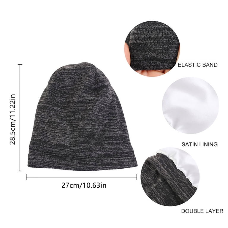 yunLXY Under $5 Pink Slouchy Beanie Hat Satin Lined Sleep  display picture 3