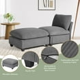 thumbnail image 6 of WestinTrends Hearthside 68.5" Corduroy Upholstered Indoor Chaise Lounge Chair, Gray, 6 of 16