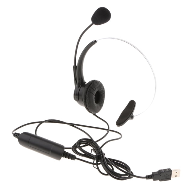 Auriculares Monoaurales, Auriculares de Centro de Llamadas Manos Libres para Portátil Sunnimix Auriculares monoaurales con micrófono