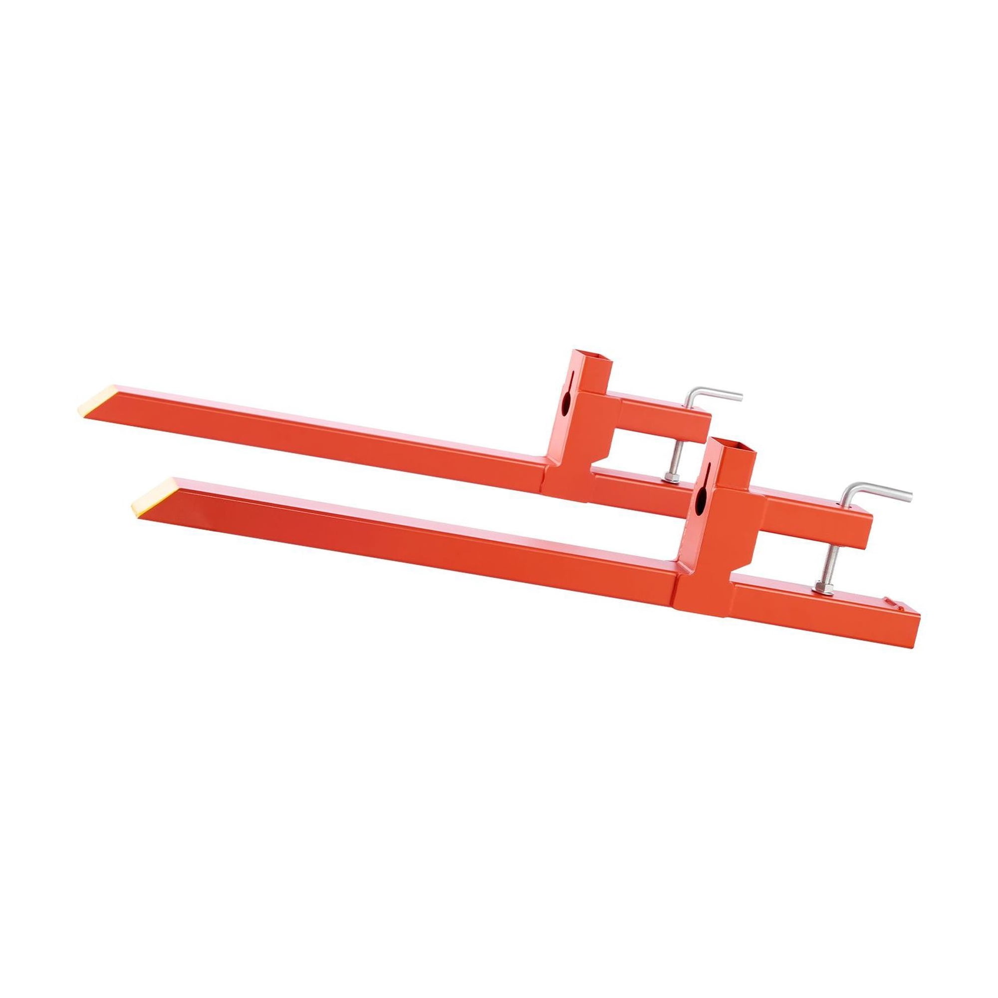 Pallet Forks 2000 lbs Capacity - 43 Inch Clamp On Tractor Forks - Heavy Duty Quick Attach - Compatible with Loaders & Skid Steers - Orange