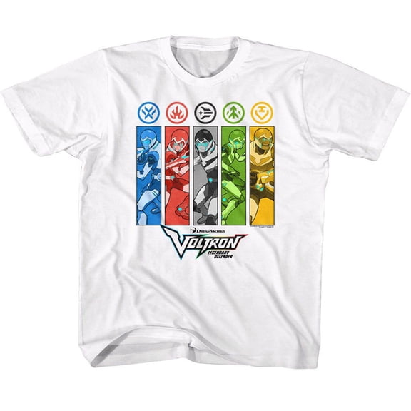 Voltron Rectangles And Icons White Kids T-Shirt