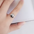 thumbnail image 3 of Panda Shaped Open Ring Silver Copper 1Pack 0.63x0.39In, 3 of 8