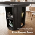 thumbnail image 5 of Advwin 59" Extendable Round Dining Table for 4–8, Modern Wood Oval Kitchen Table with Storage Shelf, Space-Saving Expandable Circle Dinner Table for Dining Room, Black, 5 of 9