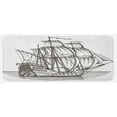 thumbnail image 1 of Pirate Ship Kitchen Mat, Old Retro Style Ship Floating on Water Antique Cruise Marine Sketch, Plush Decorative Kitchen Mat with Non Slip Backing, 47" X 19", Charcoal Grey White, by Ambesonne, 1 of 1